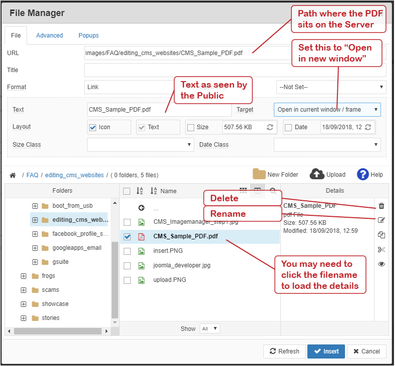 CMS Filemanager step1